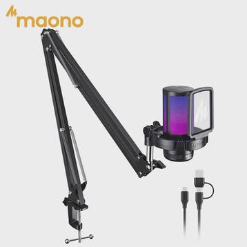 MAONO DGM20S USB Microfoon met RGB Verlichting en Ruisonderd, Verzenden, Nieuw