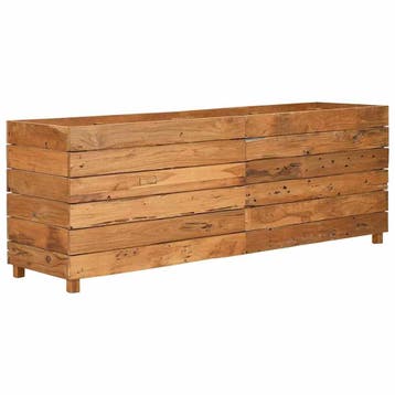 vidaXL Plantenbak verhoogd 150x40x55 cm gerecycled teakhout, Tuin en Terras, Verzenden, Nieuw, Minder dan 60 cm, 30 tot 60 cm