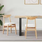 vidaXL Eettafelstoelen 2 pcs Naturel 42 x 47.5 x 81 cm, Verzenden, Nieuw, Bruin