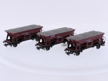 Schaal H0 Roco 44038 wagonset 3-delig grindwagen van de N..., Gebruikt, Gelijkstroom, Wagon, Ophalen of Verzenden