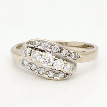 Ring - 14 karaat Witgoud Diamant (Natuurlijk), Nieuw