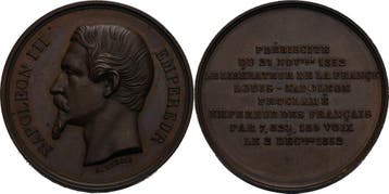 Brons medaille Frankreich Napoleon Iii 1852-1870, Verzenden