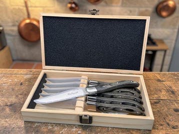 Lou Laguiole - Tafelmessenset (6) - Steakmessen - RVS -