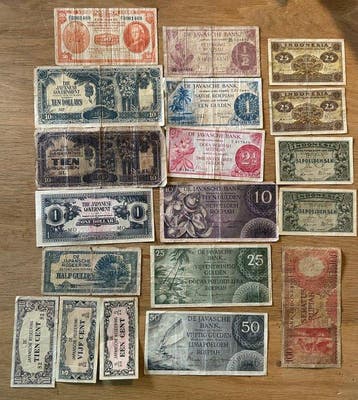 Wereld. - 19 Banknotes - Various Dates (Zonder minimumprijs), Postzegels en Munten