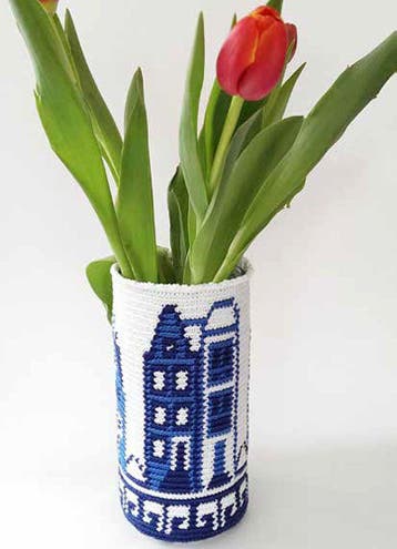 Haakpatroon Delfts Blauwe Vaas - woondecoratie in tapestry, Ophalen of Verzenden, Nieuw