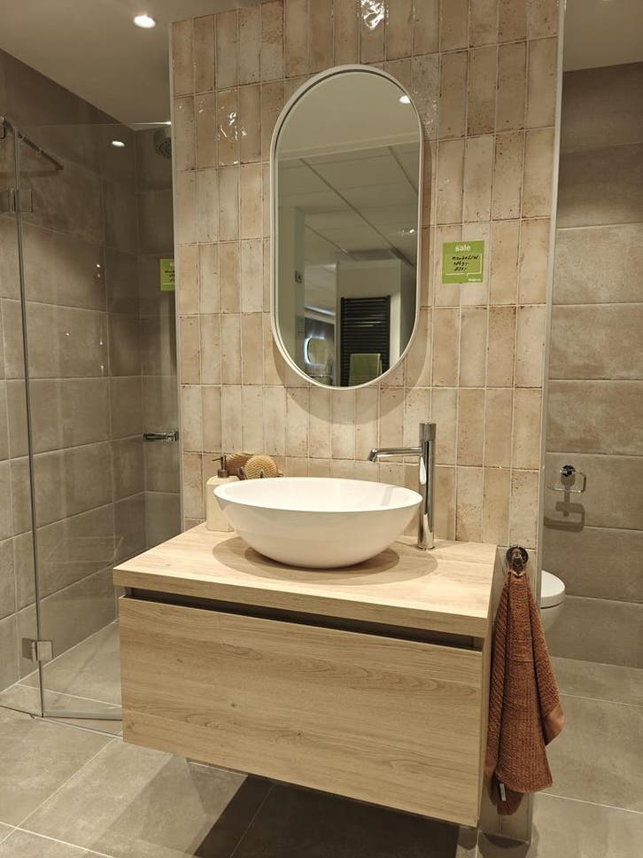 Badmeubel 80cm met waskom kraan en spiegel - 0022, Huis en Inrichting, Badkamer | Badkamermeubels, Wastafelkast, Nieuw, 50 tot 100 cm