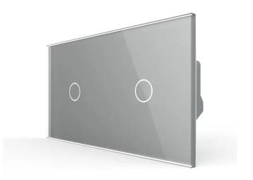 Grijs Livolo 1+1 Touchscreen Dimmer | Wissel | Glaspaneel, Ophalen of Verzenden, Nieuw, Schakelaar