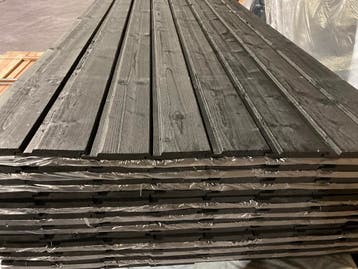 Zwarte rabatdelen-channelsiding-planken–schutting–18x130mm, Minder dan 25 mm, Nieuw, Plank, 300 cm of meer