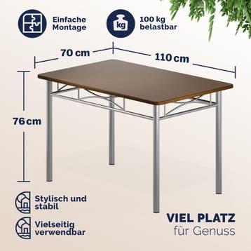 Eettafelset Paul 5-delig Eikenhout Donker (Meubelen), Verzenden