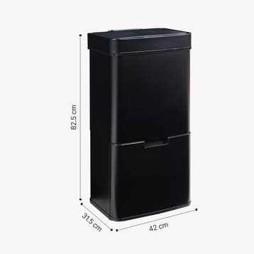 Sensorprullenbak Venna 72 liter 82,5x42x32 cm zwart [en.casa, Verzenden, Nieuw
