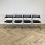 Complete Design set van 4x Vitra Visasoft Visavis, Gebruikt, Zwart, Leer, Ophalen of Verzenden