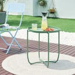 Tuintafel Sandefjord bijzettafel metaal 53x46x46cm groen [en, Verzenden, Nieuw