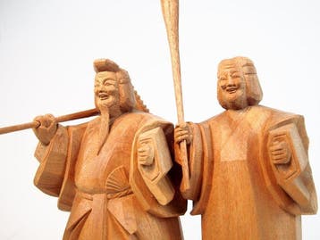 Hout - Kiyoe Miyatake  - Geluksbrengende Takasago-poppen, Antiek en Kunst