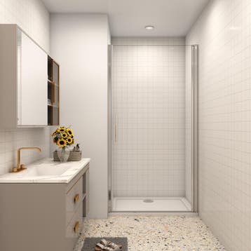 Aica douchedeur 100x195cm 6mm nano glas glanzend chroom106, Doe-het-zelf en Verbouw, Nieuw, Glas, Douche