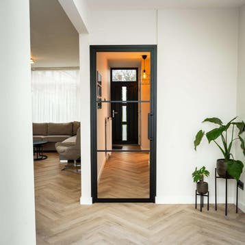 Stalen Binnendeur - Zwart - 3 Vlaks - Moderne look, Doe-het-zelf en Verbouw, Deuren en Horren, Minder dan 80 cm, Binnendeur, Nieuw