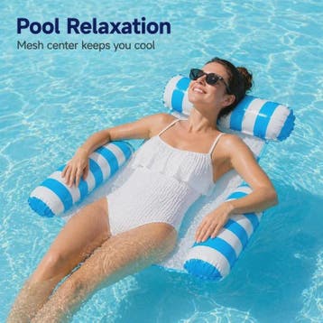 Opblaasbare Watermat & Relaxstoel met Rugleuning - Zomerse Z, Verzenden, Nieuw