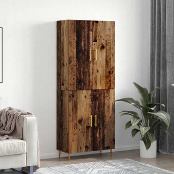 vidaXL Highboard Oud hout 69,5 x 34 x 180 cm Bewerkt hout, Minder dan 50 cm, Verzenden, Nieuw, Minder dan 100 cm