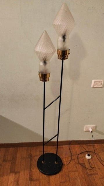 Lamp - Messing, Glas, Metaal
