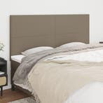 vidaXL Hoofdbord taupe 200x5x118/128 cm Stof, Verzenden, Nieuw, Stof