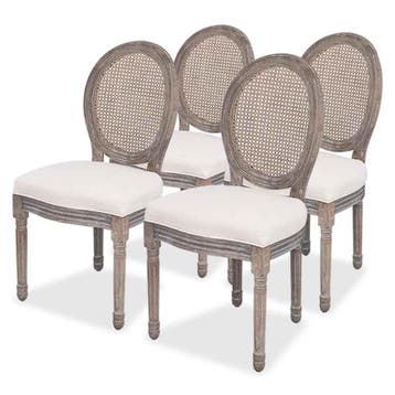 Eetkamerstoelen 4 stuks - Creme | Retourdeal 55% Korting, Gebruikt, Overige kleuren, Ophalen of Verzenden, Landelijk