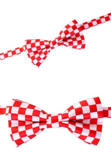 Luxe strik brabant rood/wit geblokt, Ophalen of Verzenden, Nieuw