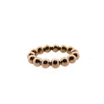 Roségouden ring met bolletjes, Sieraden, Tassen en Uiterlijk, Gebruikt, Ophalen of Verzenden, 17 tot 18, Dame