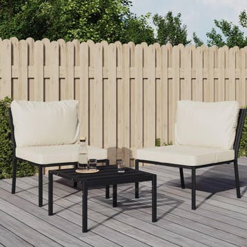 vidaXL Tuinstoelen met zandkleurige kussens 2 st 60x74x79 cm, Verzenden, Nieuw, Rvs, Tuinset