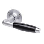 Retro Deurklink Klassiek mat nikkel met ronde rozetten ge..., Ophalen of Verzenden, Nieuw, IJzer, Klink of Kruk