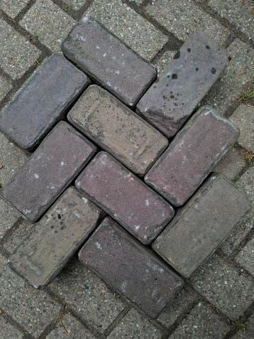 Diverse soorten gebakken/keramische bestrating, Gebruikt, Keramiek, 10 m² of meer, Overige typen