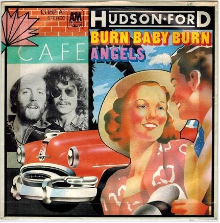 Single vinyl / 7 inch - Hudson-Ford - Burn Baby Burn, Cd's en Dvd's, Vinyl Singles, Zo goed als nieuw, 7 inch, Rock en Metal, Verzenden