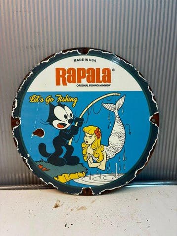 Rapala ‘Let’s Go Fishing’ – rond geëmailleerd bord met Felix