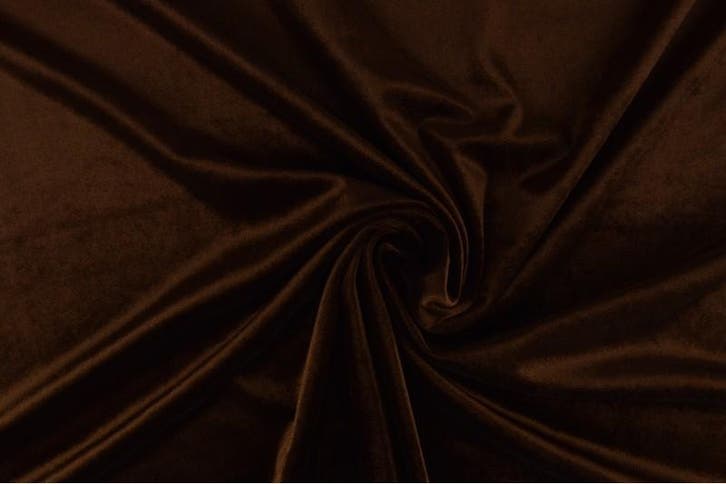 10 meter stretch fluweel - Bruin, Hobby en Vrije tijd, Stoffen en Lappen, 120 cm of meer, 200 cm of meer, Bruin, Nieuw, Polyester