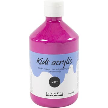 Acrylverf Mat, roze, 500 ml/ 1 fles, Nieuw