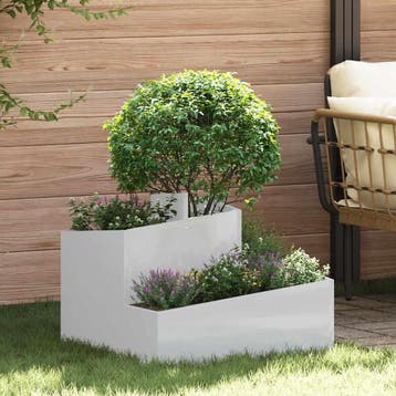 vidaXL Tuin Bloempot Zilver 60 x 60 x 50 cm Gegalvaniseerd, Verzenden, Nieuw, Metaal, 60 tot 100 cm