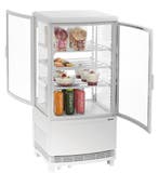 Bartscher Mini-koelvitrine | 75L | Wit | 4 Niveuas | Led | 4, Ophalen of Verzenden, Nieuw