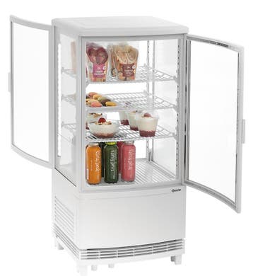 Bartscher Mini-koelvitrine | 75L | Wit | 4 Niveuas | Led | 4, Ophalen of Verzenden, Nieuw