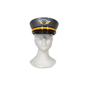 Pilotenpetten grijs plastic volwassenen - Politiepetten, Hobby en Vrije tijd, Feestartikelen, Ophalen of Verzenden, Nieuw