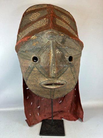 Certificate; African Mungenda helmet dance Chokwe mask -