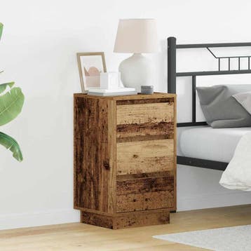 vidaXL Nachtkastje Oudhout 39 x 34,5 x 65 cm Bewerkt hout, Minder dan 45 cm, Verzenden, Nieuw, 55 tot 70 cm