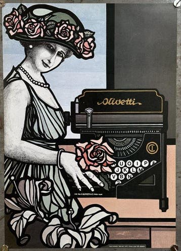 Flavio Costantini - Olivetti “Mata Hari” | litografia, 1977, Antiek en Kunst