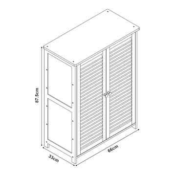 [en.casa] Schoenenkast Klamp 87,5x66x33 cm bamboe, Verzenden, Nieuw