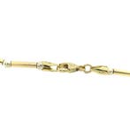 Bicolor gouden staafjes collier (Ketting), Ophalen of Verzenden, Gebruikt, Overige kleuren, Goud