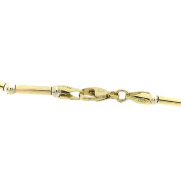 Bicolor gouden staafjes collier (Ketting), Ophalen of Verzenden, Gebruikt, Goud, Goud