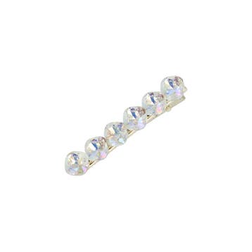 Haarspeld Duckklem 6cm – Facet Stenen – Zilver Parelmoer, Nieuw