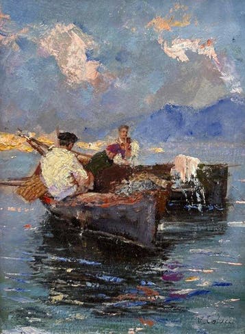 Vincenzo Colucci (1898-1970) - Pescatori nel Golfo di Napoli, Antiek en Kunst