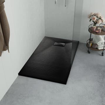 vidaXL Douchebak 90x90 cm SMC zwart, Doe-het-zelf en Verbouw, Sanitair, Verzenden, Nieuw
