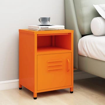 vidaXL Nachtkastje 35x35x51 cm staal oranje, Huis en Inrichting, Minder dan 45 cm, Nieuw, Minder dan 55 cm, Verzenden