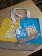 14zero3 shopper set 2-delig turquoise/geel Italiaans design, Sieraden, Tassen en Uiterlijk, Tassen | Damestassen, Nieuw, Geel