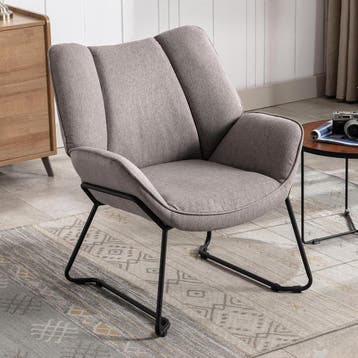 Fauteuil met armleuning - Relaxfauteuil - Relaxstoel - Grijs, Huis en Inrichting, Fauteuils, Verzenden, Zo goed als nieuw