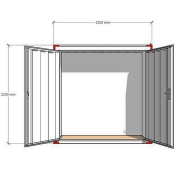 Materiaalcontainer opslagcontainer 1370x2200x2200 (DxBxH)